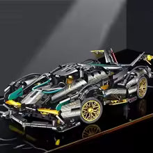 משחק הרכבה מכונית מירוץ שחורה